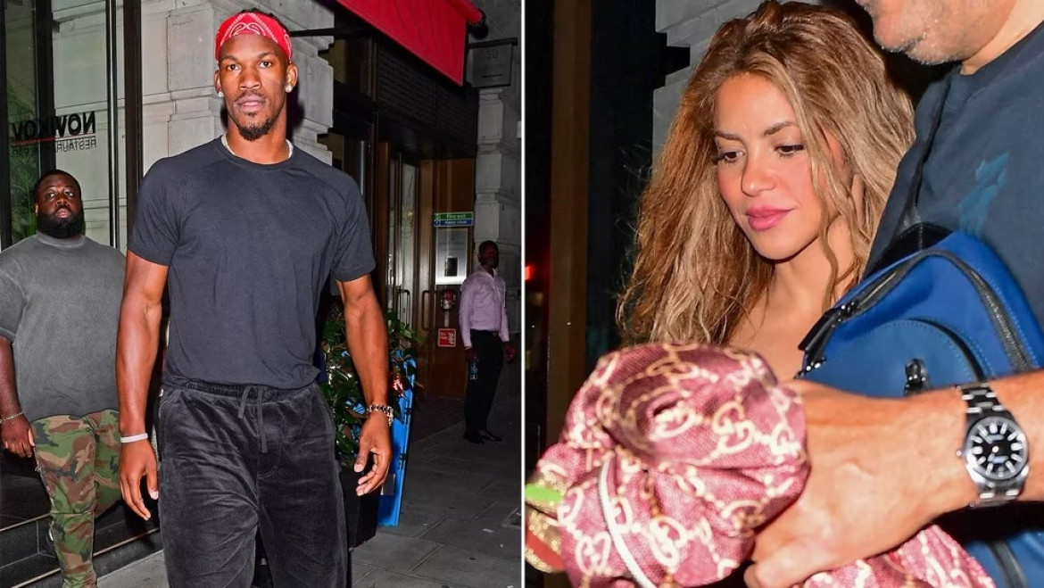 Las fotos de Shakira y Jimmy Butler a la salida del restaurante. Foto: redes sociales.