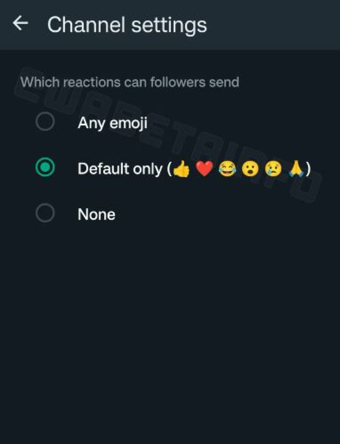 WhatsApp limitará las reacciones de algunos emojis para tener más "seriedad" en los Canales. Foto: WABetaInfo.