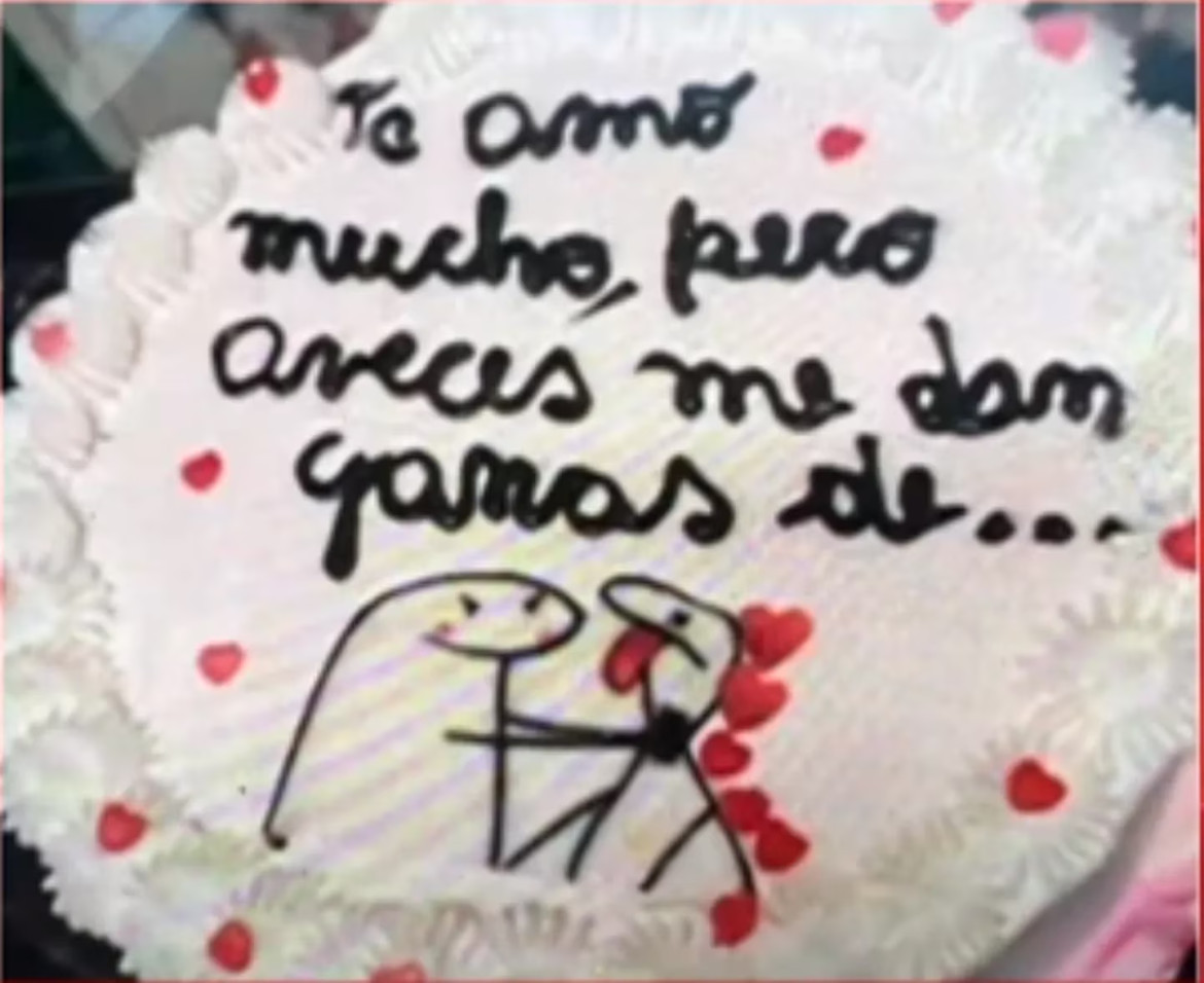 La torta que le regaló Luis Giménez a su esposa antes de matarla. Foto: Facebook