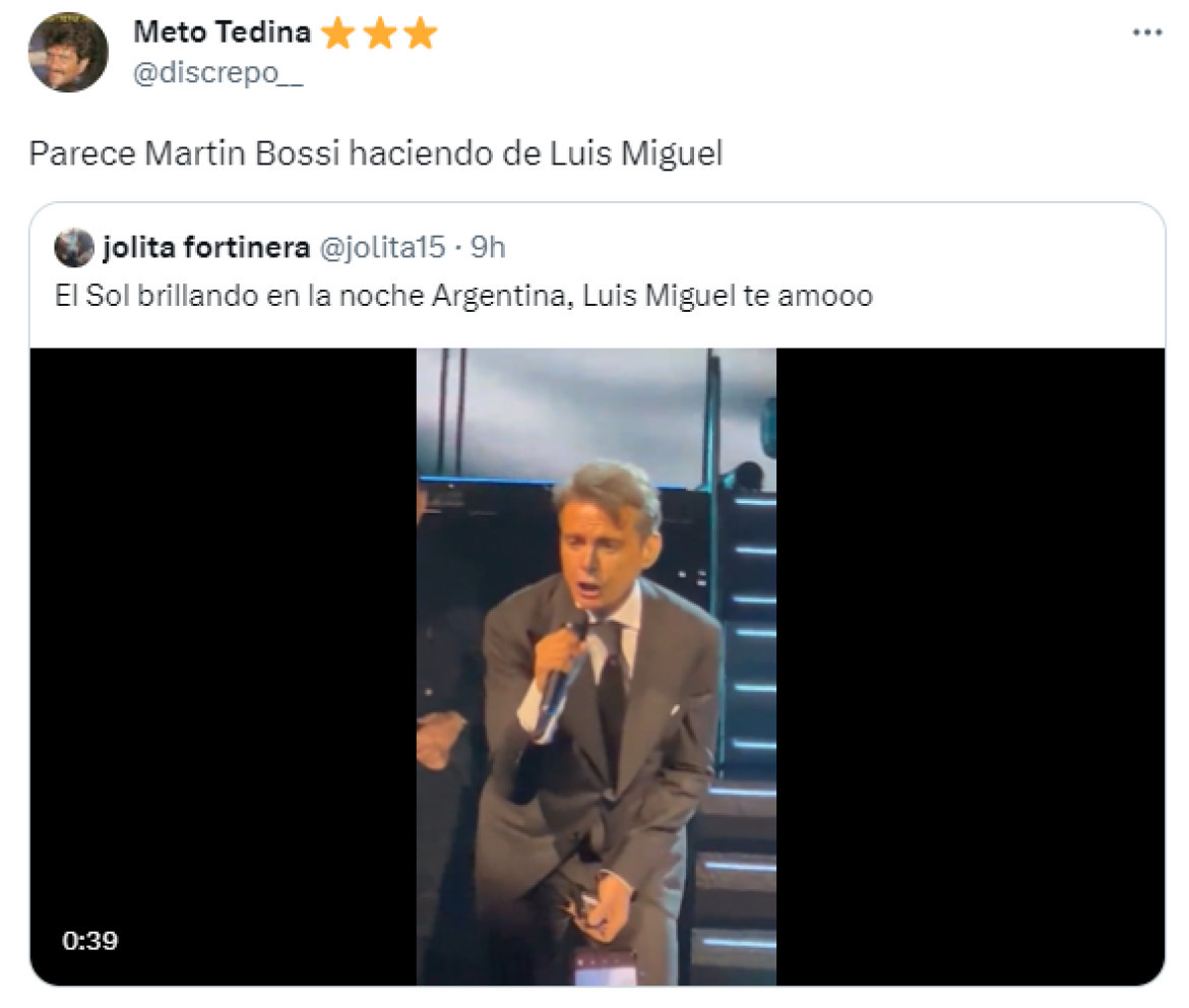 Comentarios de Twitter sobre la apariencia de Luis Miguel. Foto: Twitter.