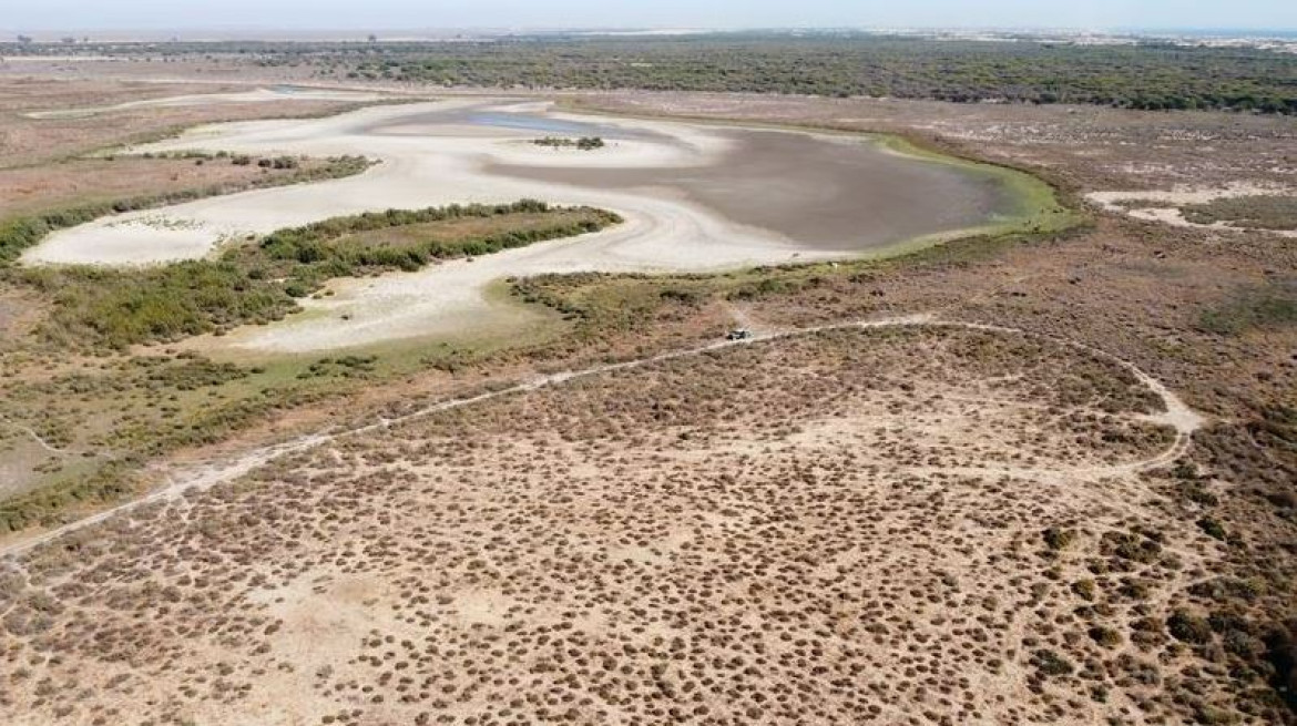 La laguna de Santa Olalla podría sufrir desertización a causa de las condiciones climáticas. Foto: Reuters.