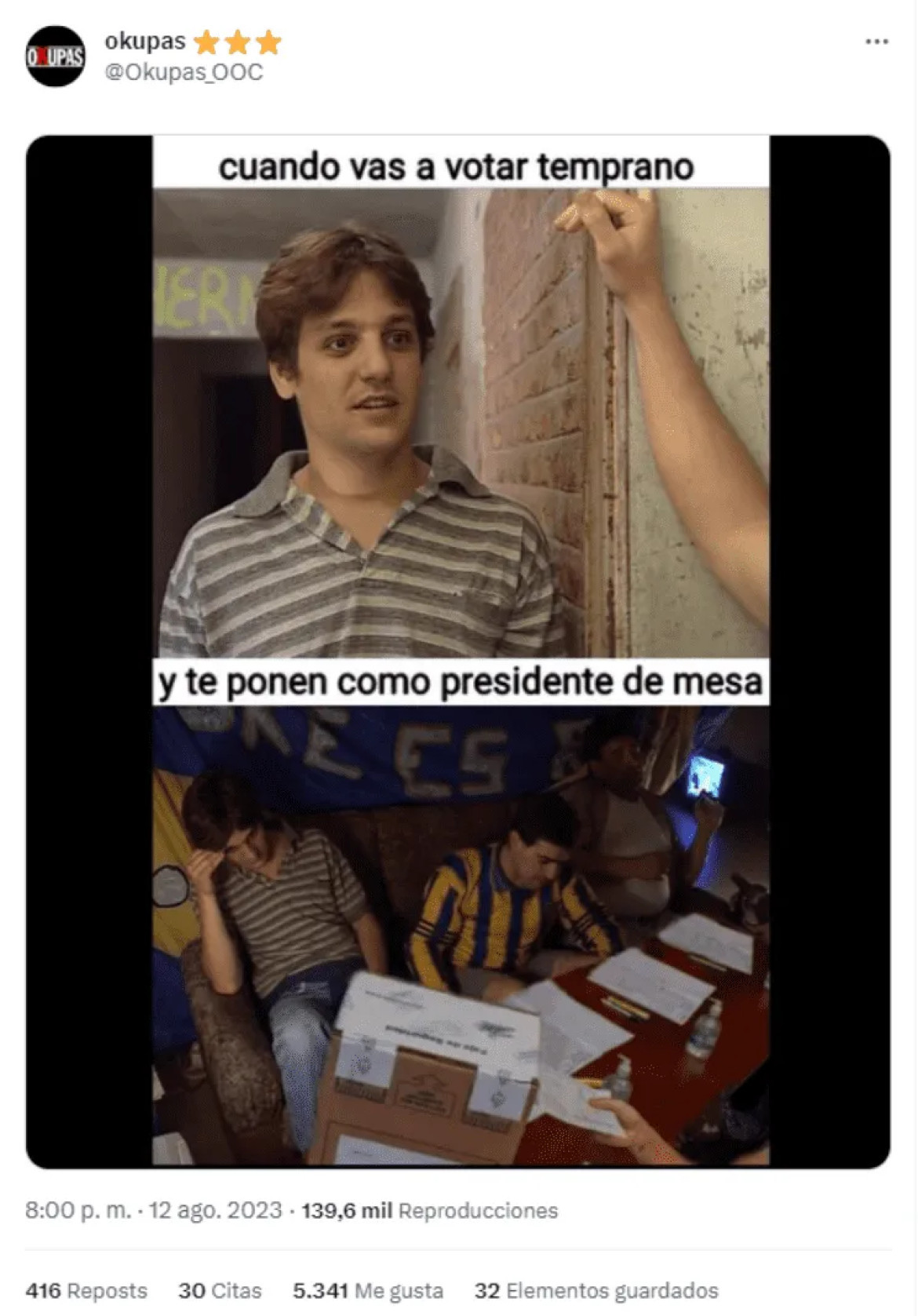Memes por las Elecciones PASO 2023. Foto: Twitter.