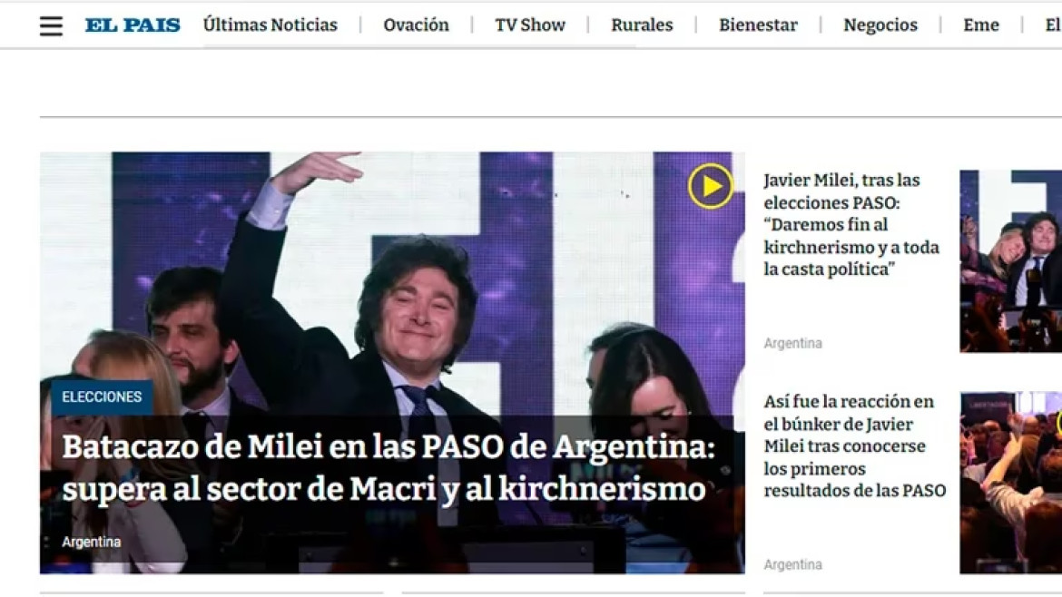 El País, de Uruguay, destacó los resultados de las elecciones