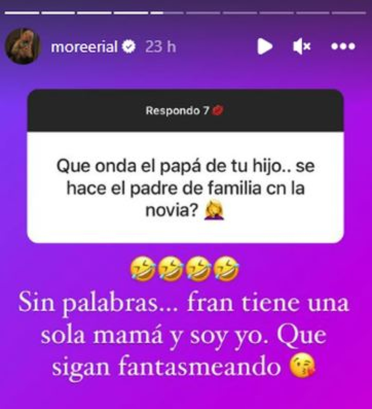 La pregunta que derivó en el enfado de Morena Rial. Instagram @moreerial.
