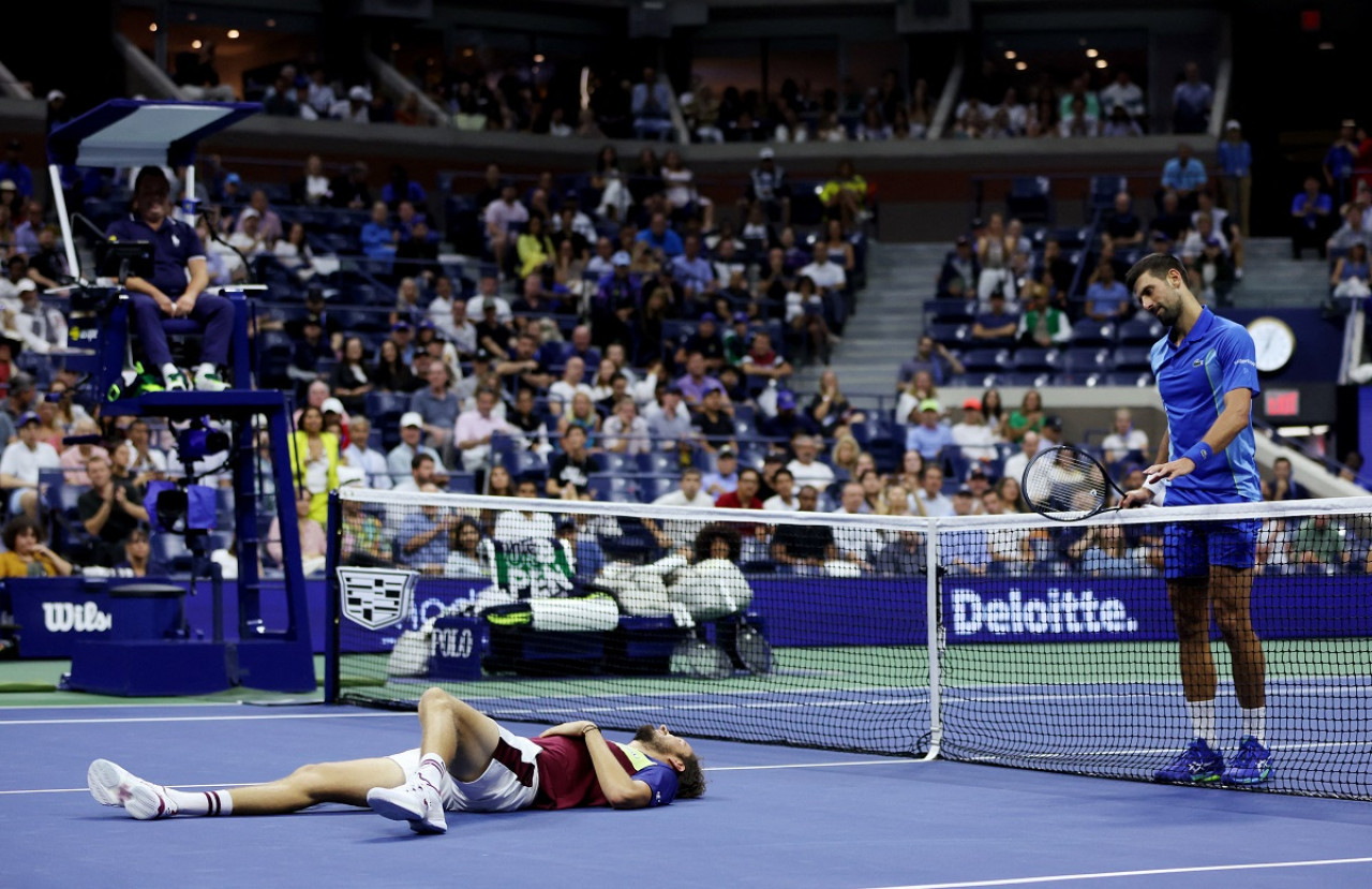 Novak Djokovic venció en sets corridos a Daniil Medvedev en la final del US Open 2023. Foto: Reuters.