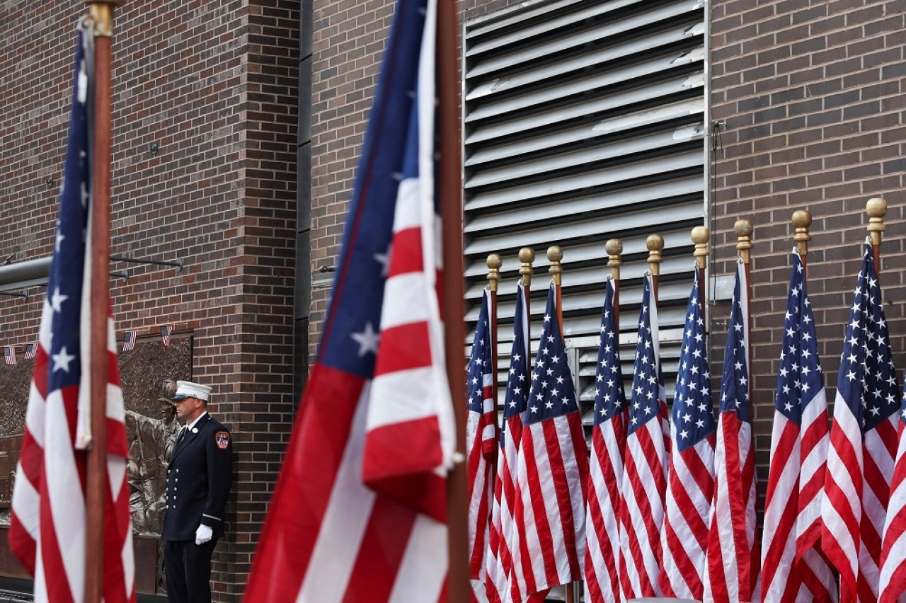 Ceremonia para conmemorar el 22º aniversario de los ataques del 11 de septiembre de 2001. Foto: Reuters.