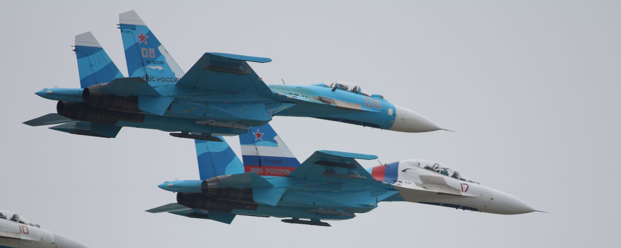 Aviones de combate ruso SU-27. Foto: Wikipedia.