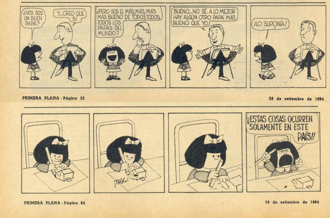 Primera aparición de Mafalda en la Revista Primera Plana. Foto: Archivo