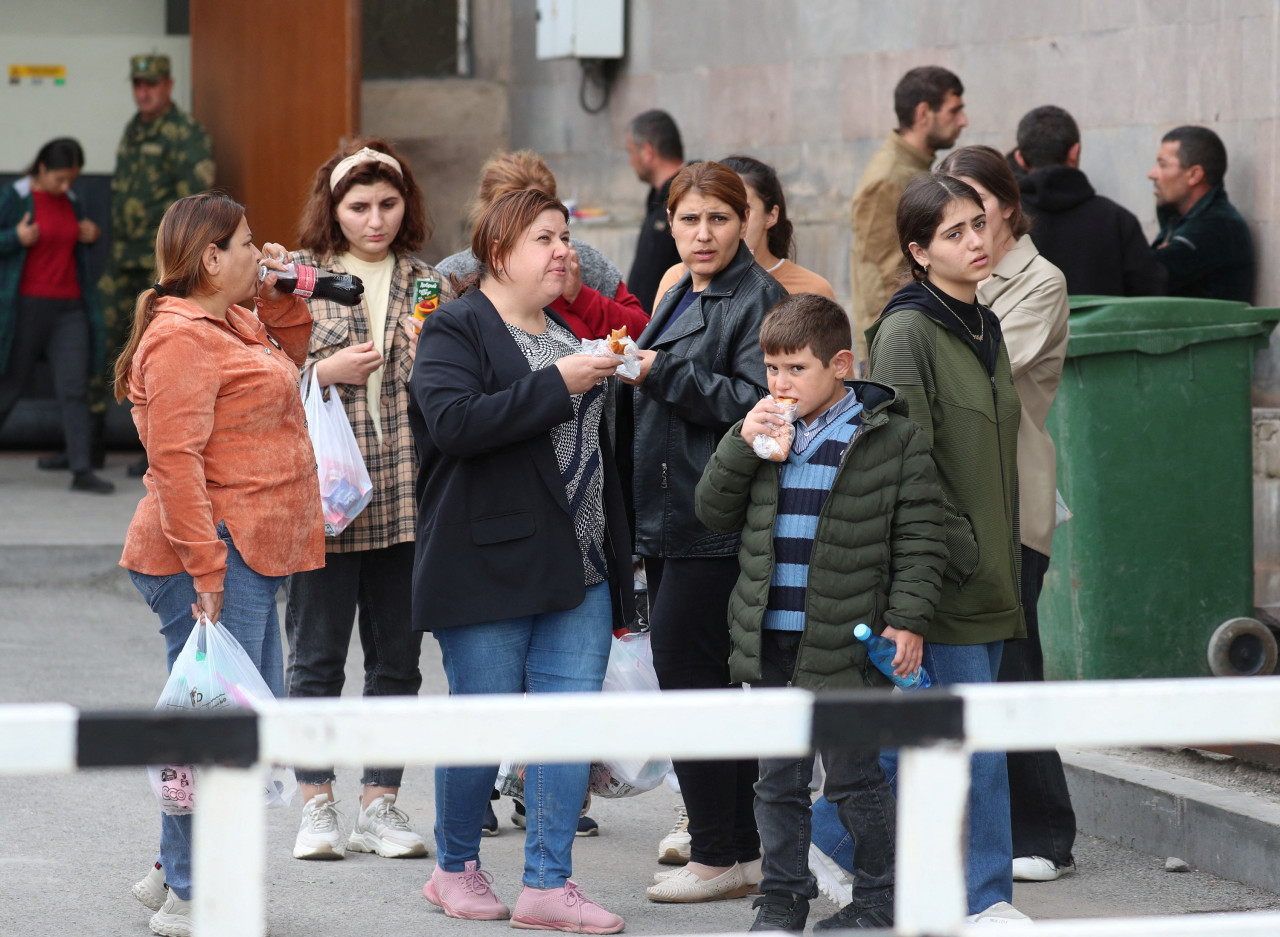 Refugiados en Nagorno Karabaj. Foto: Reuters.