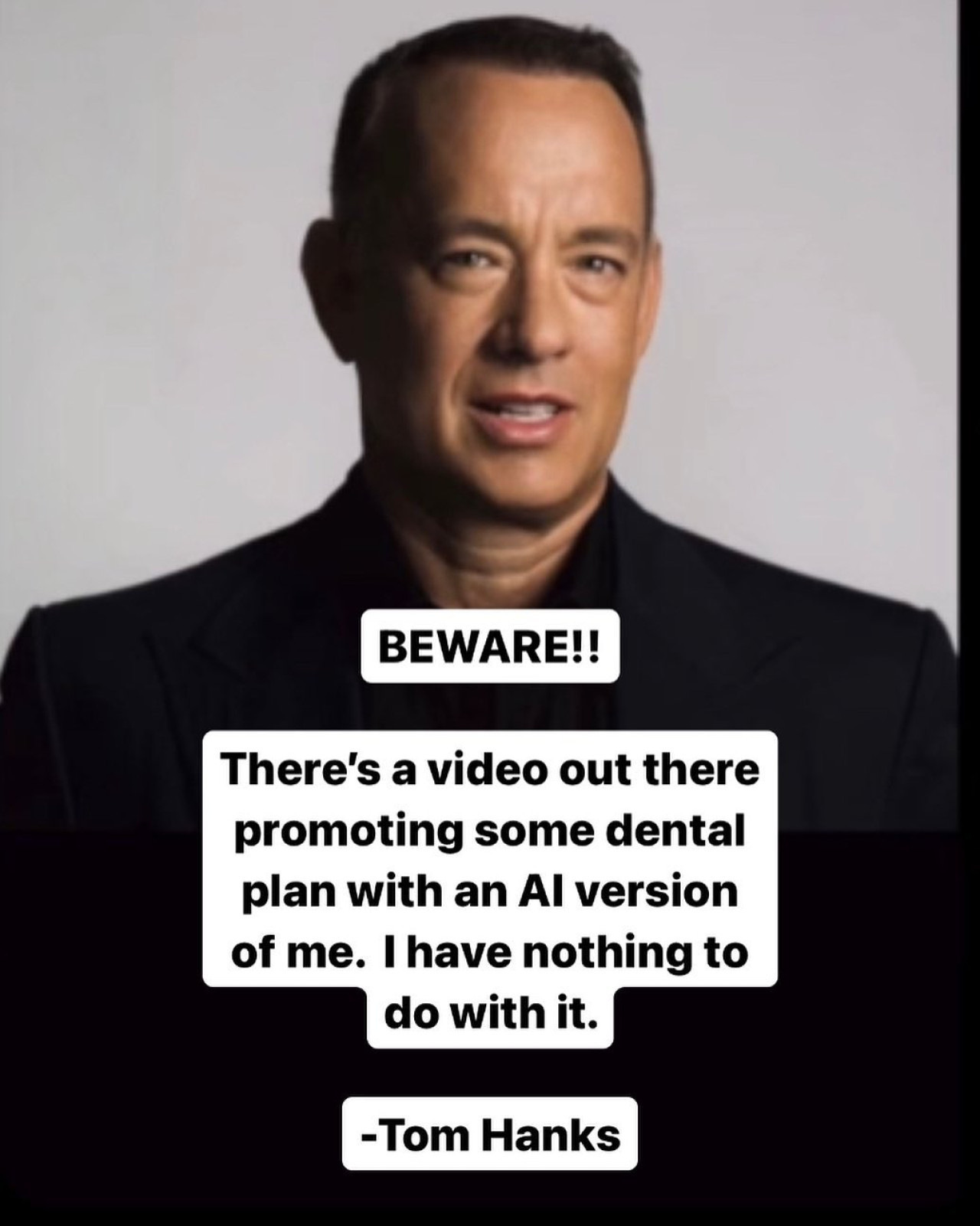La denuncia de Tom Hanks. Foto: Instagram.