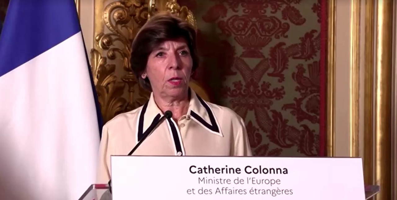 Catherine Colonna, ministra francesa de asuntos exteriores. Foto: captura Reuters.