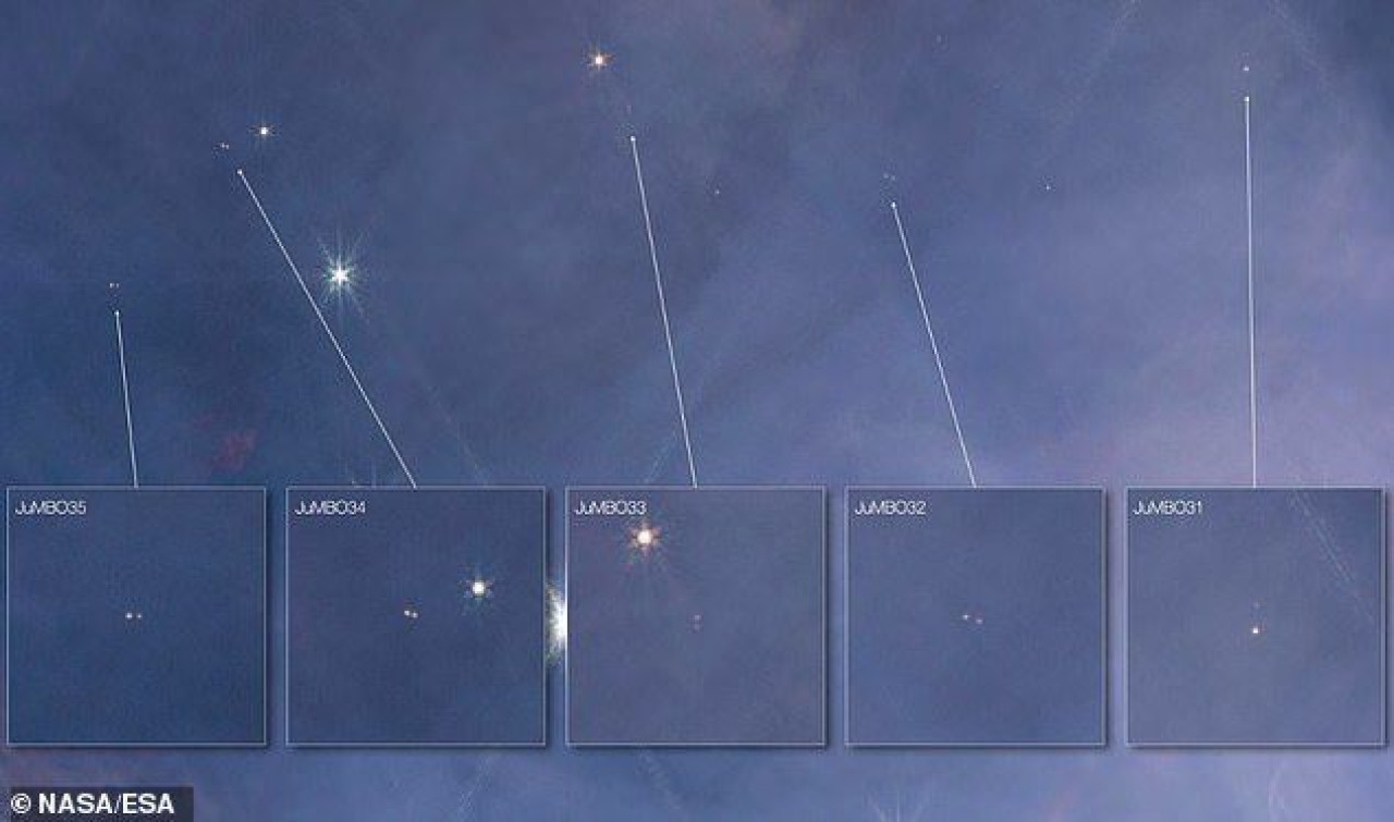 JuMBOs en la Nebulosa de Orión. Foto: NASA.