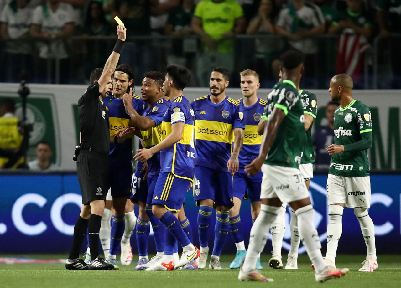 Arbitraje en Boca-Palmeiras; Copa Libertadores. Foto: Reuters.