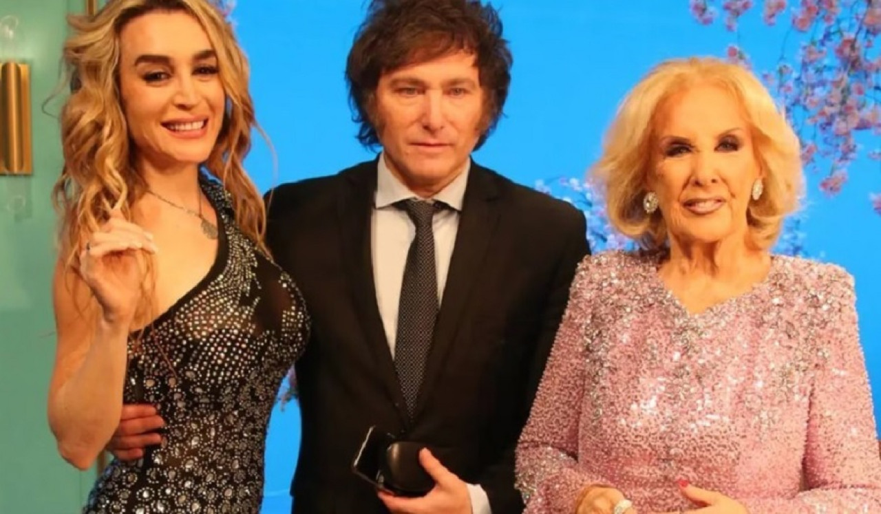 El debut de Mirtha Legrand con Javier Milei y Fátima Flórez. Foto: NA