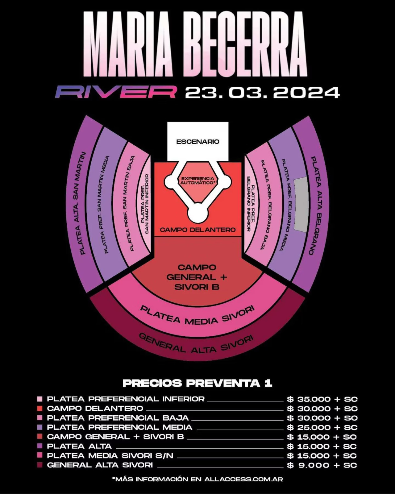 Información sobre el show de Maria Becerra en River. Foto: redes.