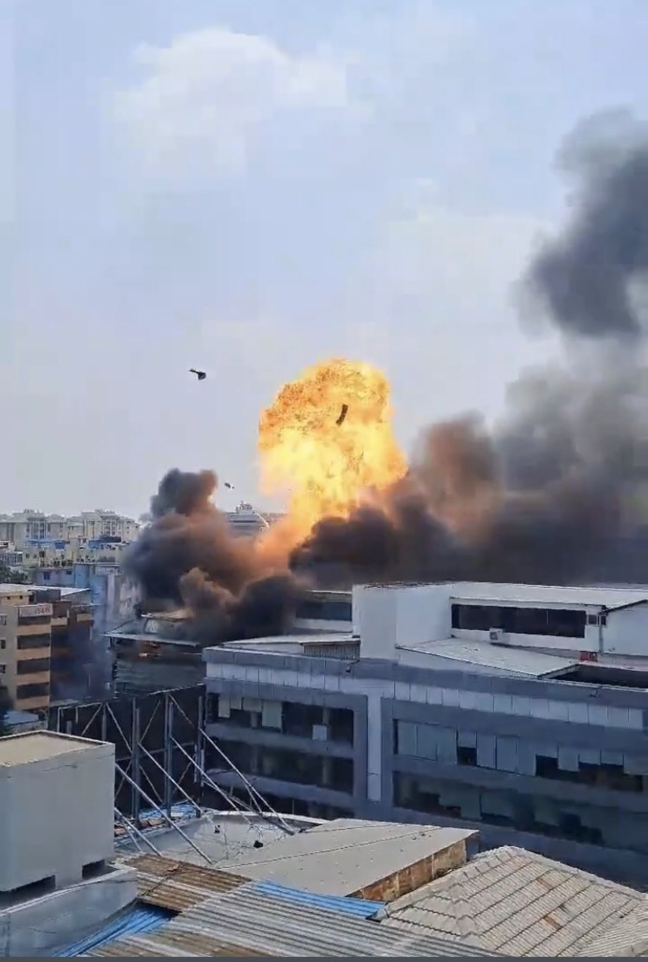 Explosión en la India. Foto: Twitter.