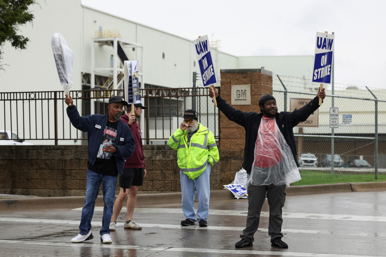 Huelga del sindicato automotor de Estados Unidos. Foto: Reuters.