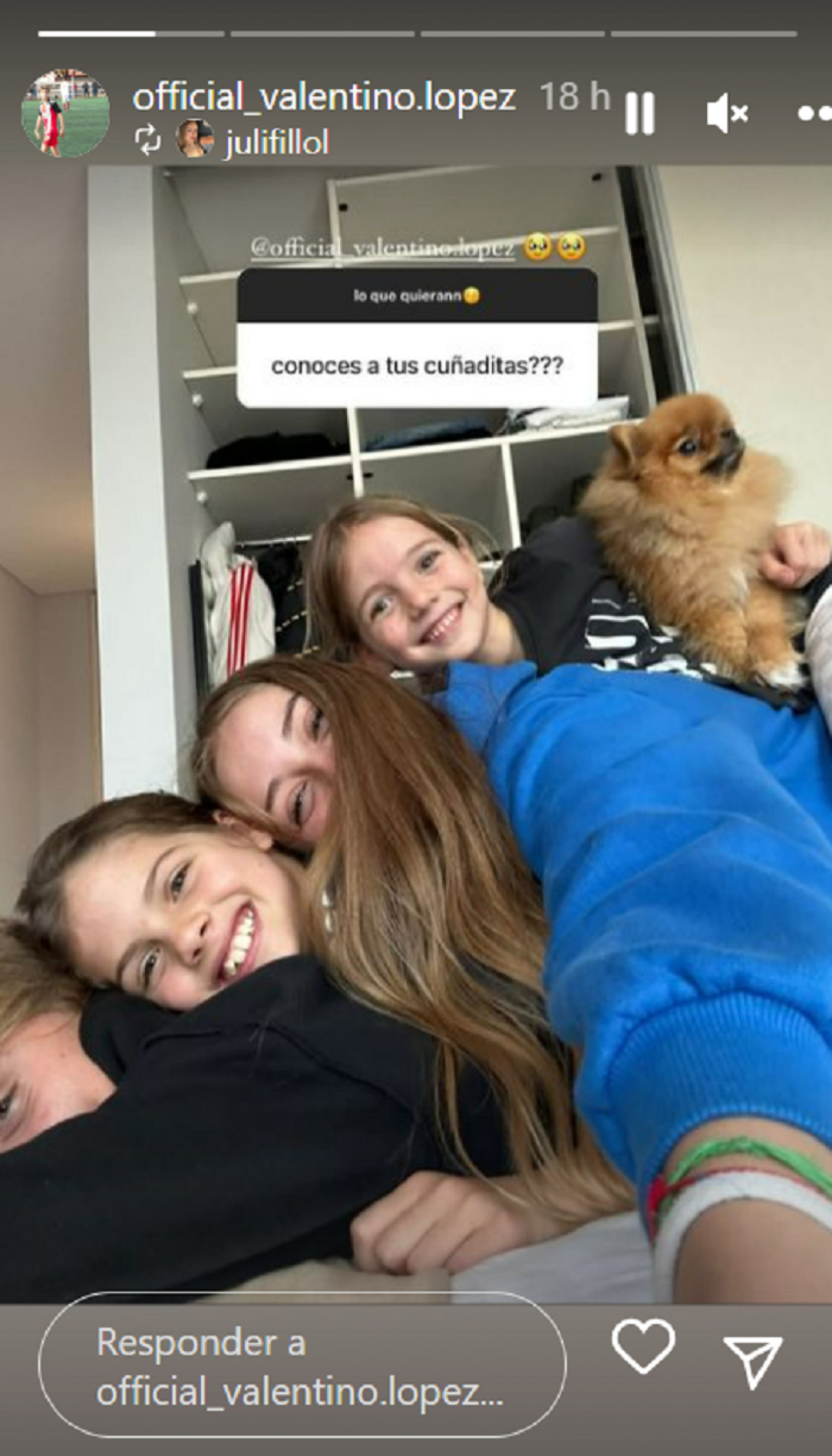 La novia de Valentino López conoció a sus cuñadas. Foto: Instagram.