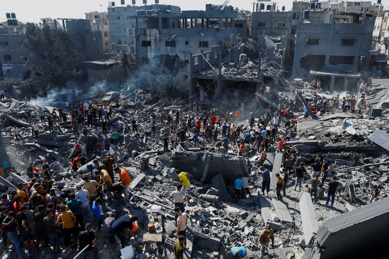Bombardeo en el sur de la Franja de Gaza. Foto: Reuters.