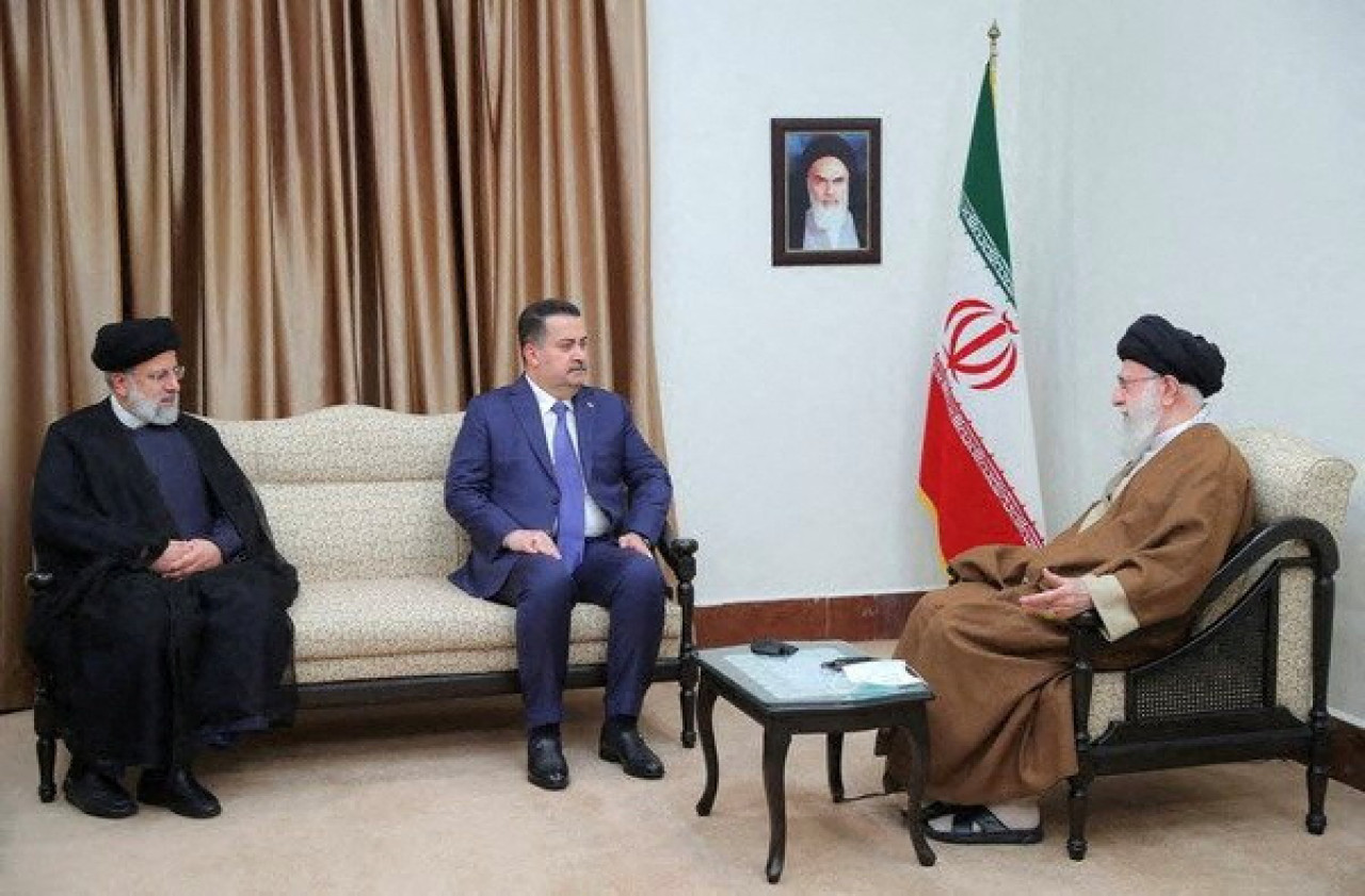 El presidente de Irán, Ebrahim Raisí, y el primer ministro iraquí, Mohamed Shia al Sudani. Foto: Reuters.