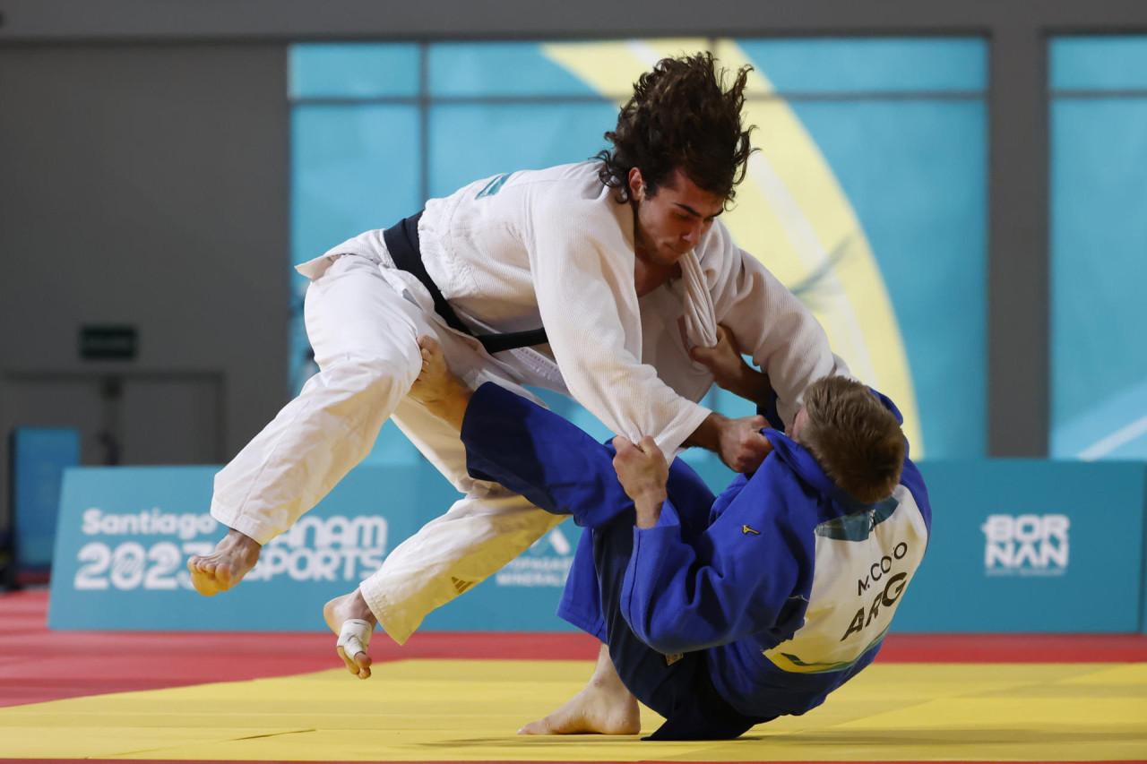 Mariano Coto representando a Argentina en judo. Foto: EFE