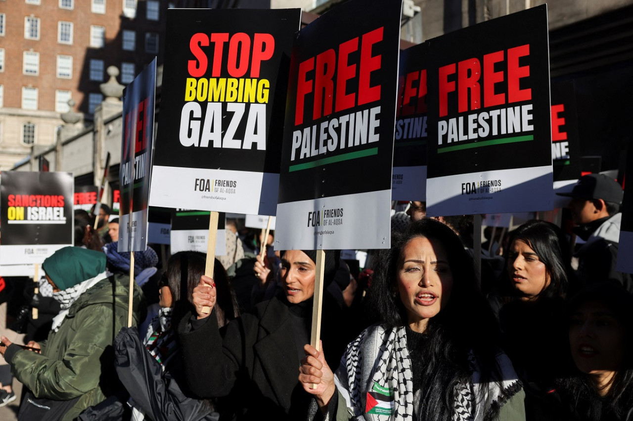 Unos 300 mil apoyaron a Palestina en Londres. Foto: Reuters.