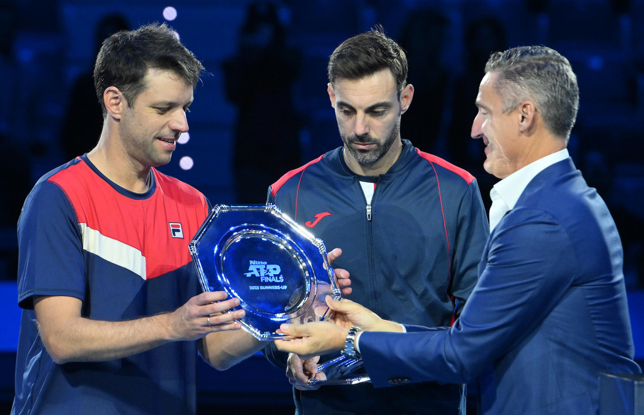 Horacio Zeballos y Marcel Granollers en el ATP Finals 2023. Foto: EFE.