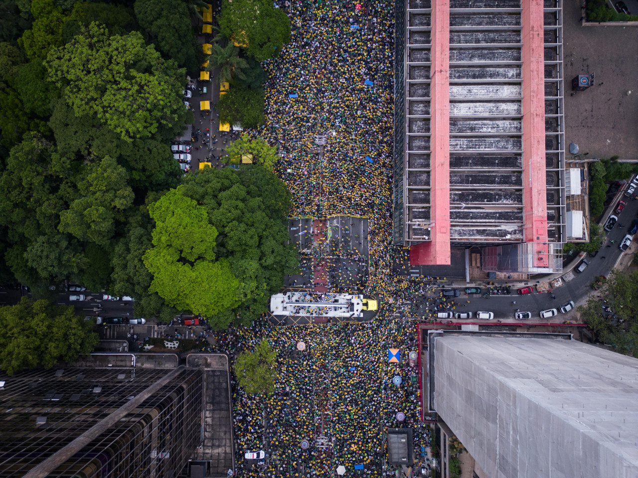 Cientos de manifestantes de Bolsonaro en Sao Paulo. Foto: EFE.
