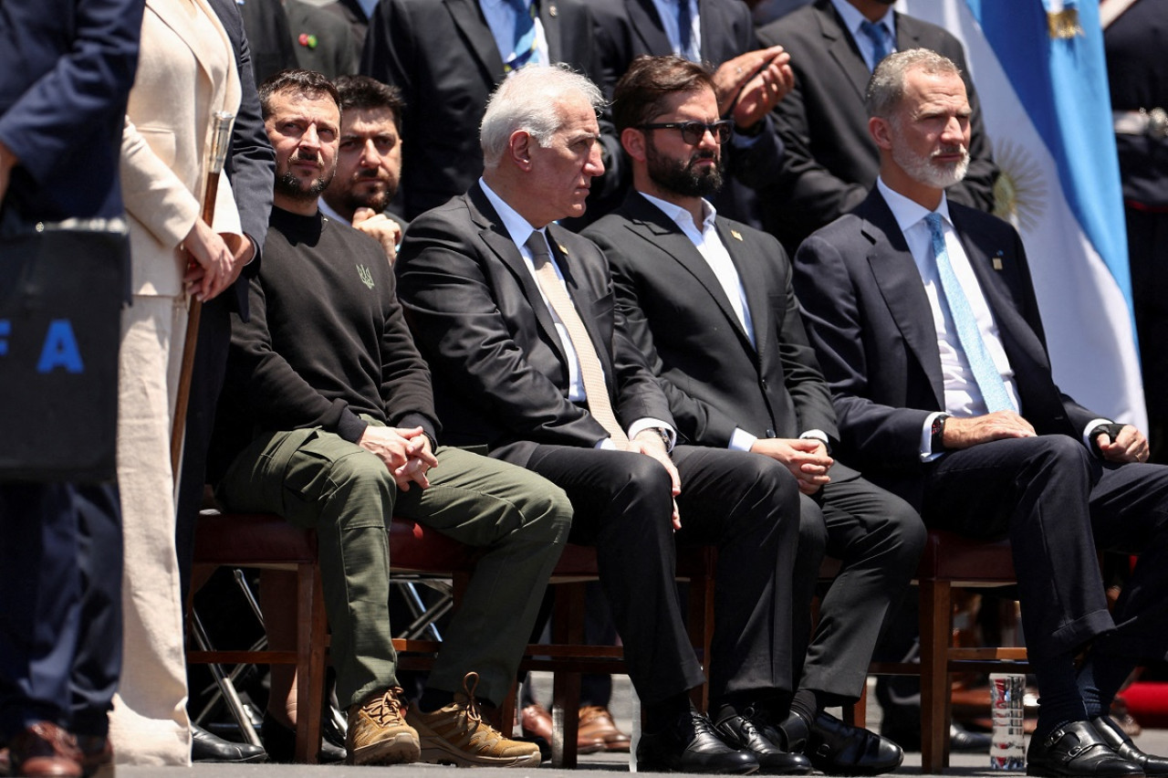 Volodimir Zelenski asistió a la asunción presidencial de Javier Milei. Foto: Reuters.