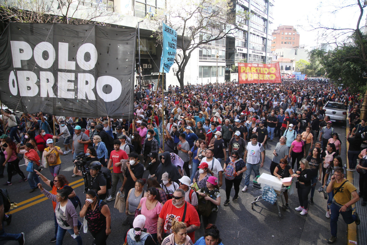 Manifestación en Plaza de Mayo. Foto: NA