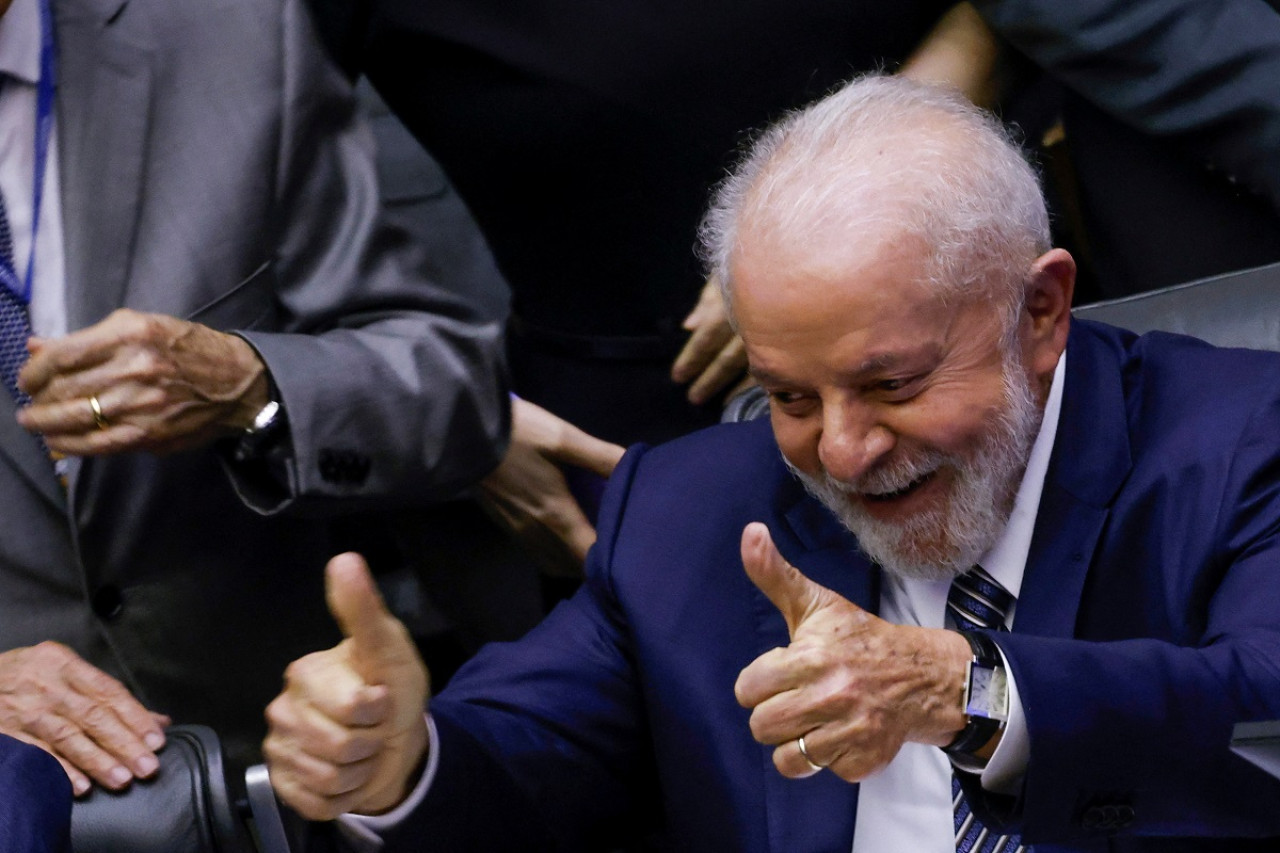 La felicidad de Lula da Silva tras la reforma tributaria. Foto: Reuters.