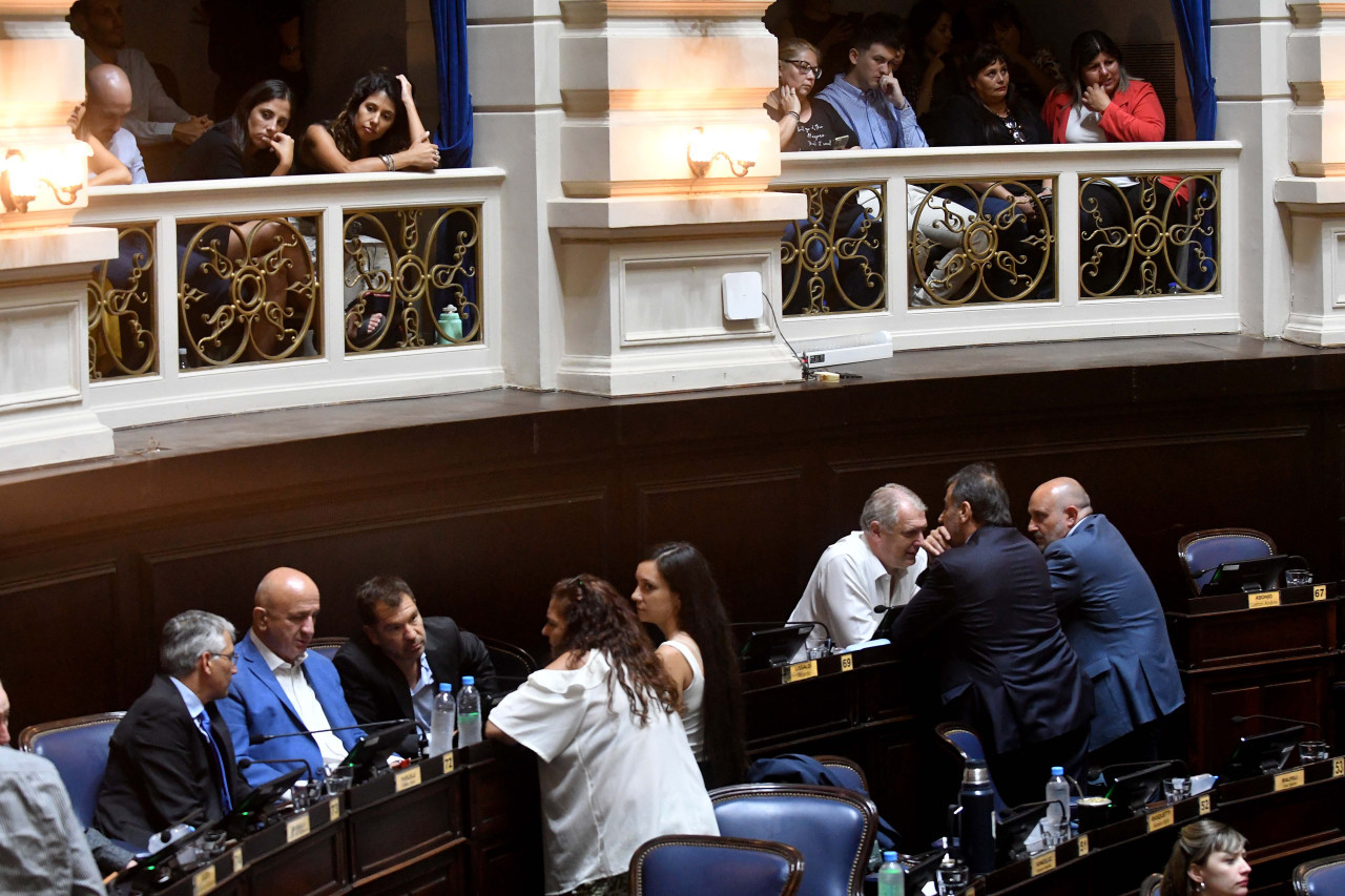 Debate en la Legislatura bonaerense por la Ley Impositiva y endeudamiento. Foto: Telam.