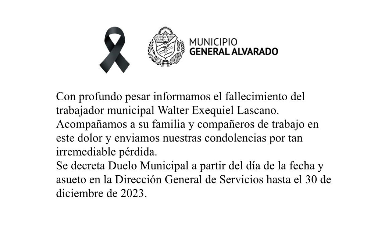 Comunicado del Municipio de General Alvarado. Foto: Twitter.