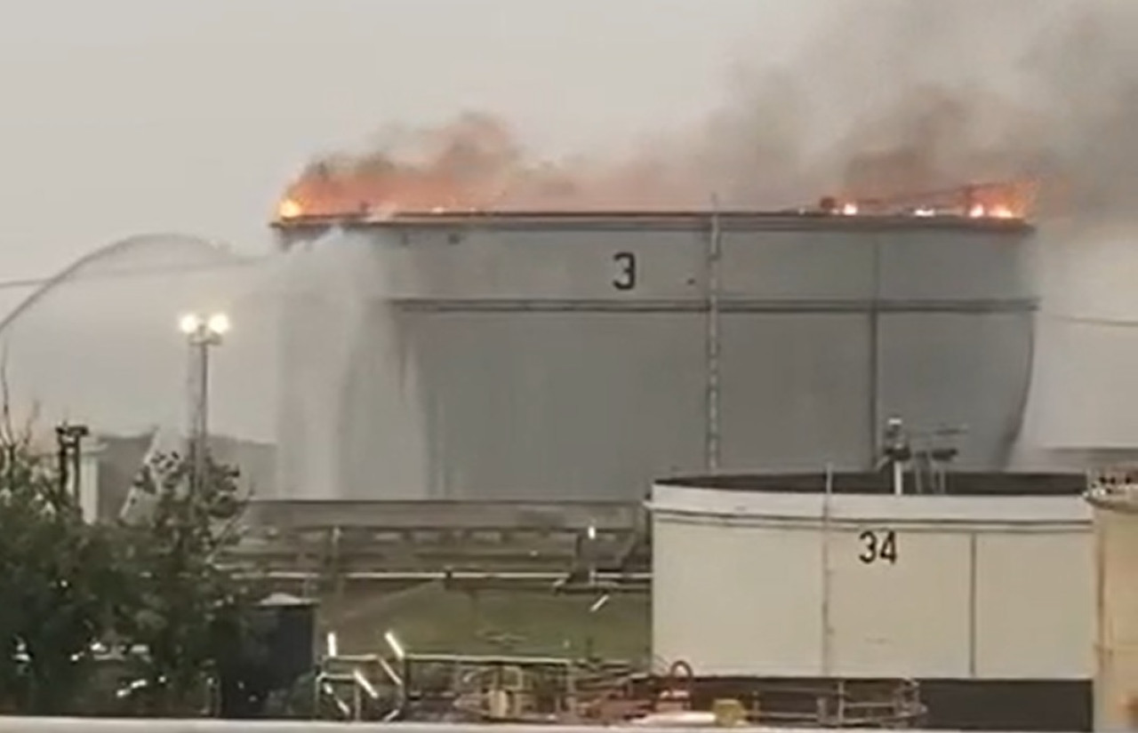 Incendio en Dock Sud. Foto: captura de video