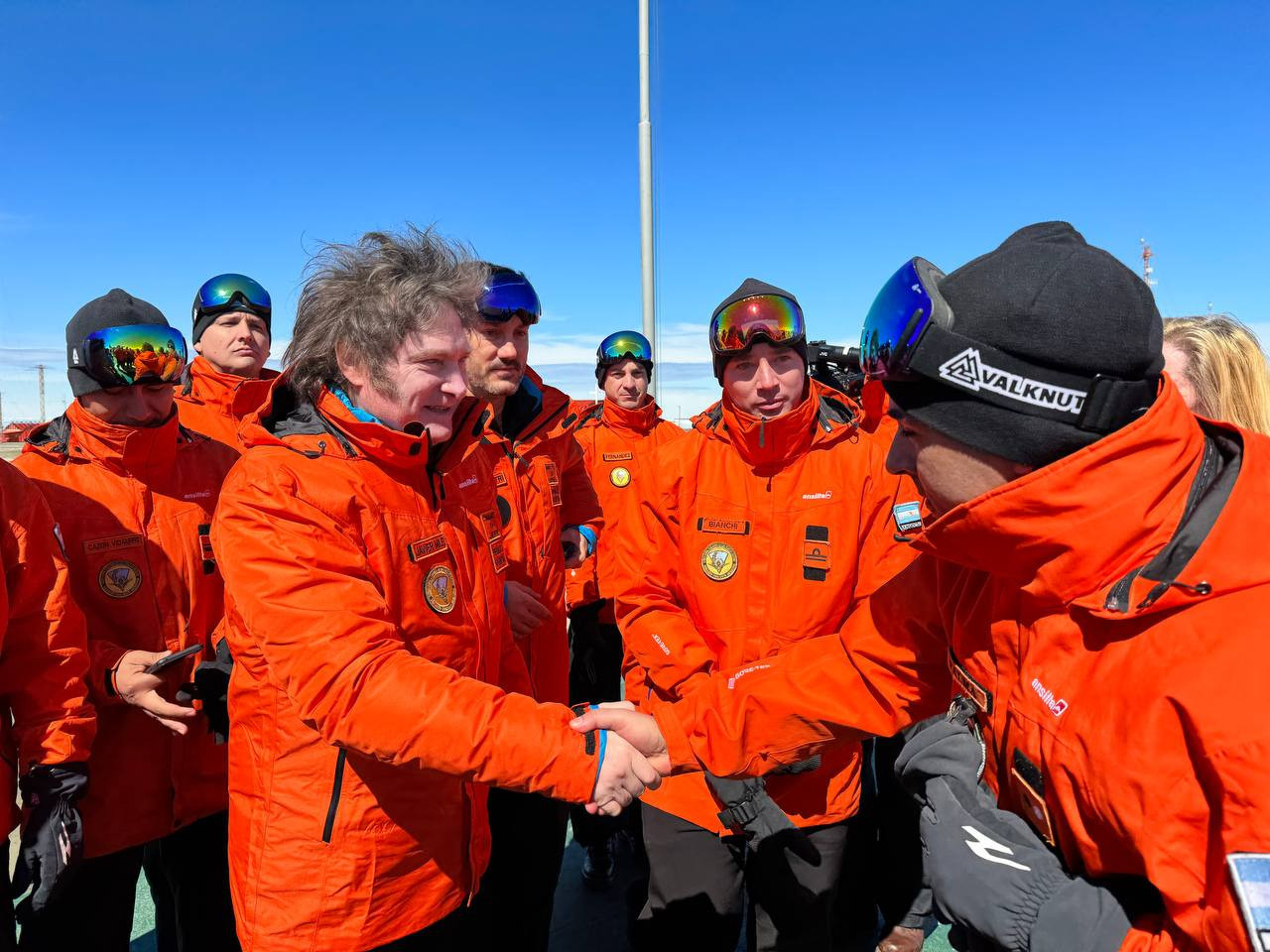 Javier Milei en la Antártida. Foto: Télam