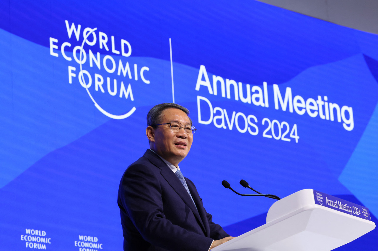 Premier Li Qiang en Davos. Foto: Reuters
