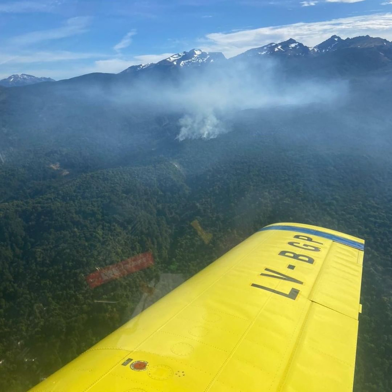 Incendio en el Parque Nacional Los Alerces. Foto: Instagram.