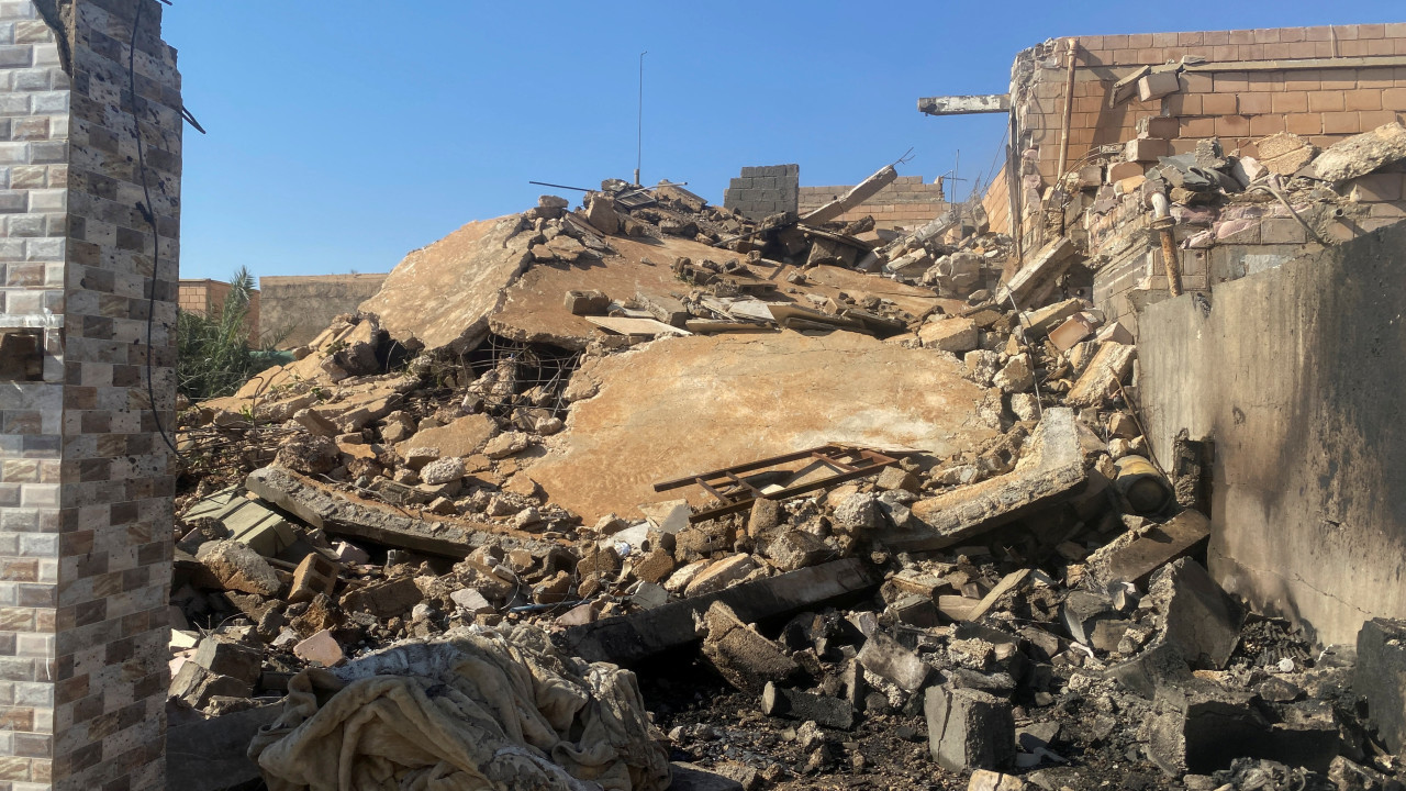 Edificio destruido tras el ataque aéreo estadounidense en Al Qaim. Foto: Reuters