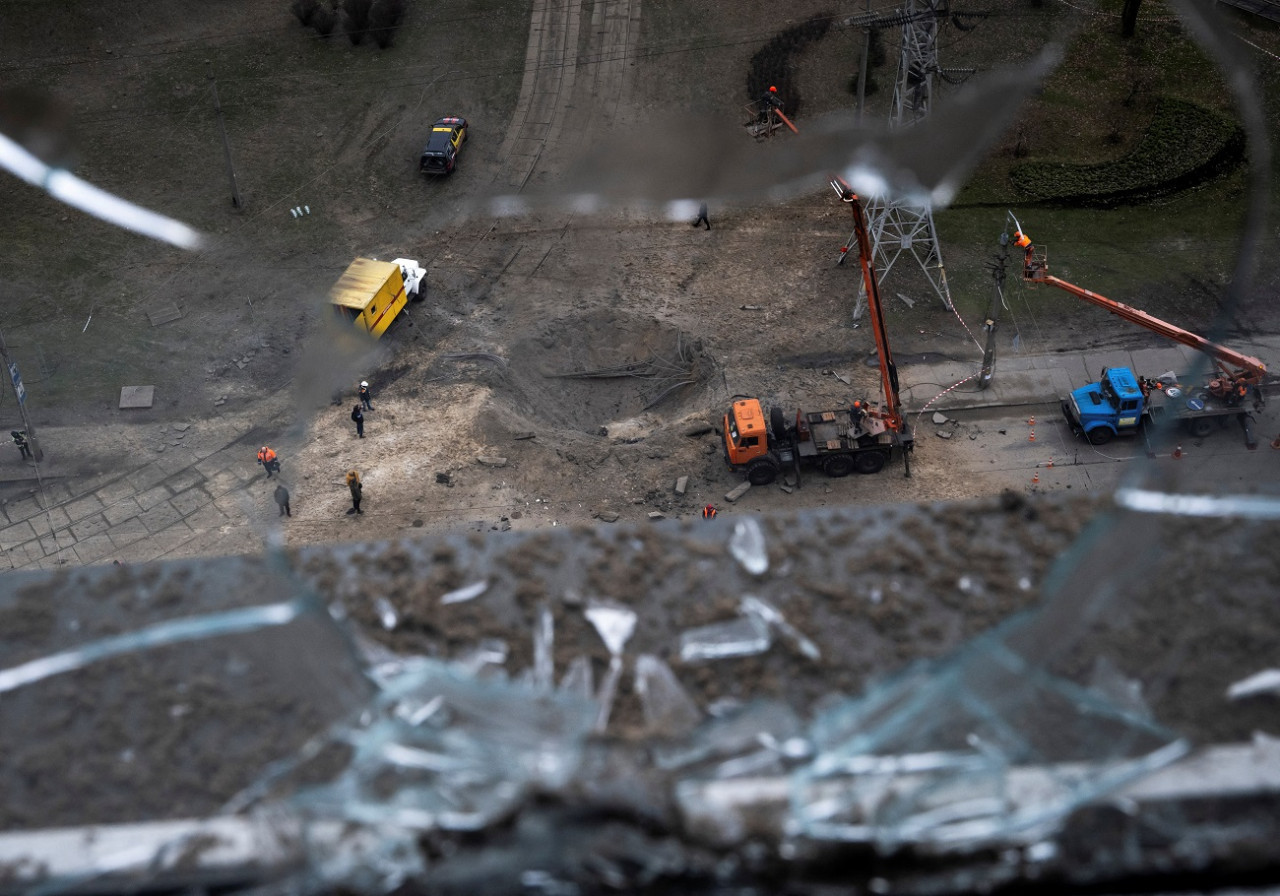 Ataque ruso contra Kiev; guerra Rusia-Ucrania. Foto: Reuters