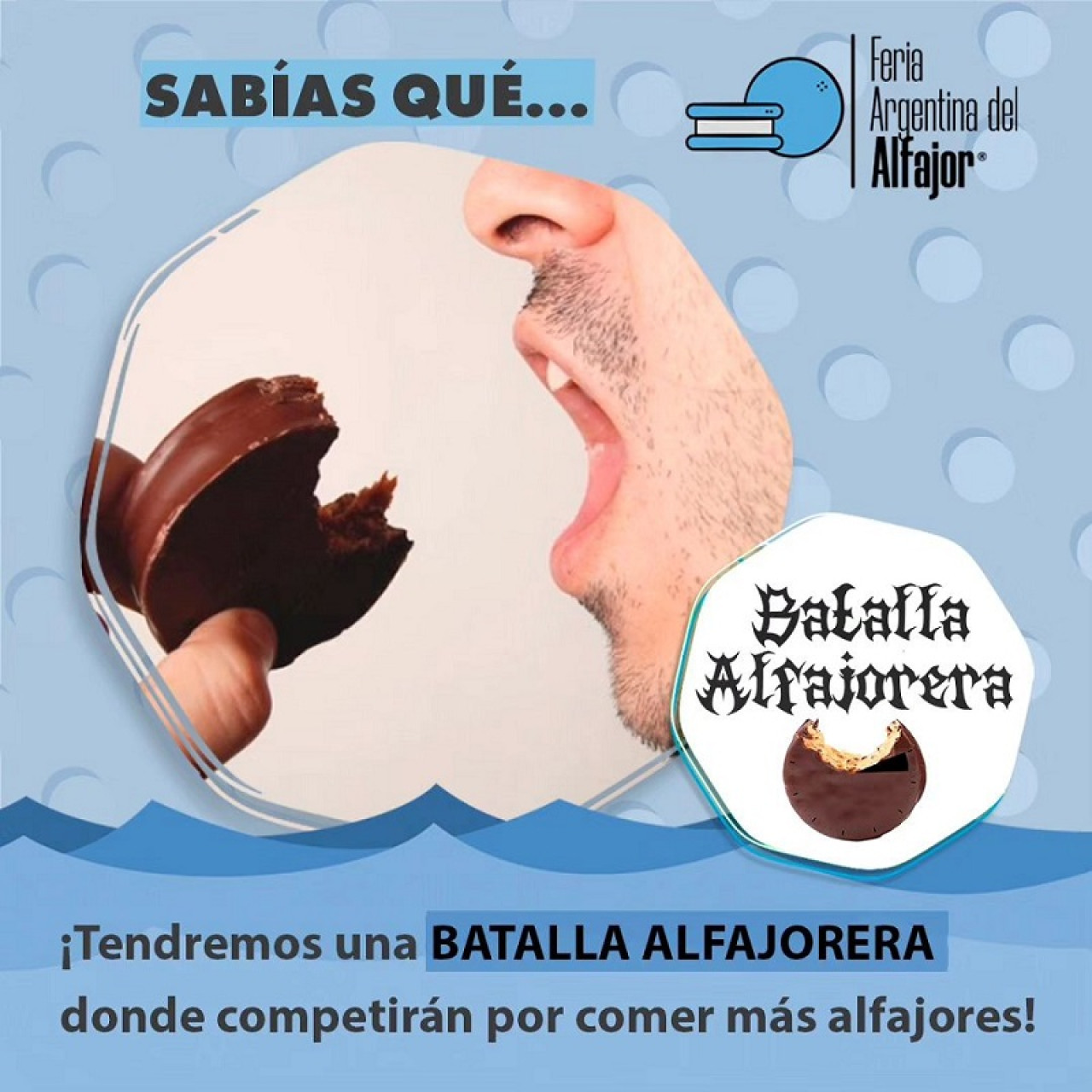 El anuncio de la "Batalla Alfajorera" en Mar del Plata. Foto: Instagram @mundialdelalfajor.ar.