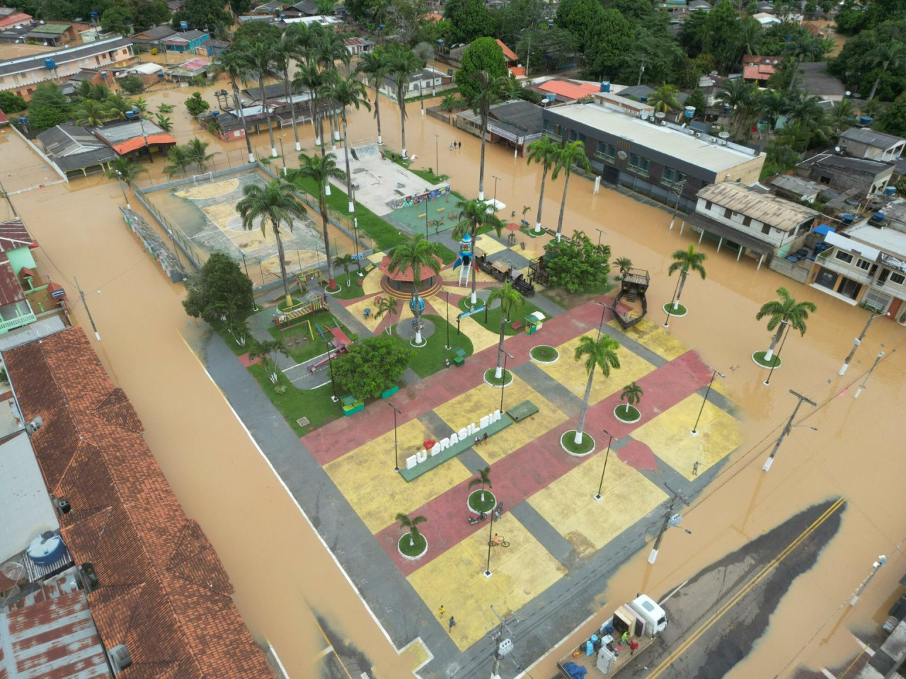 Inundación en Acre, estado brasileño fronterizo con Perú y Bolivia. Foto: EFE