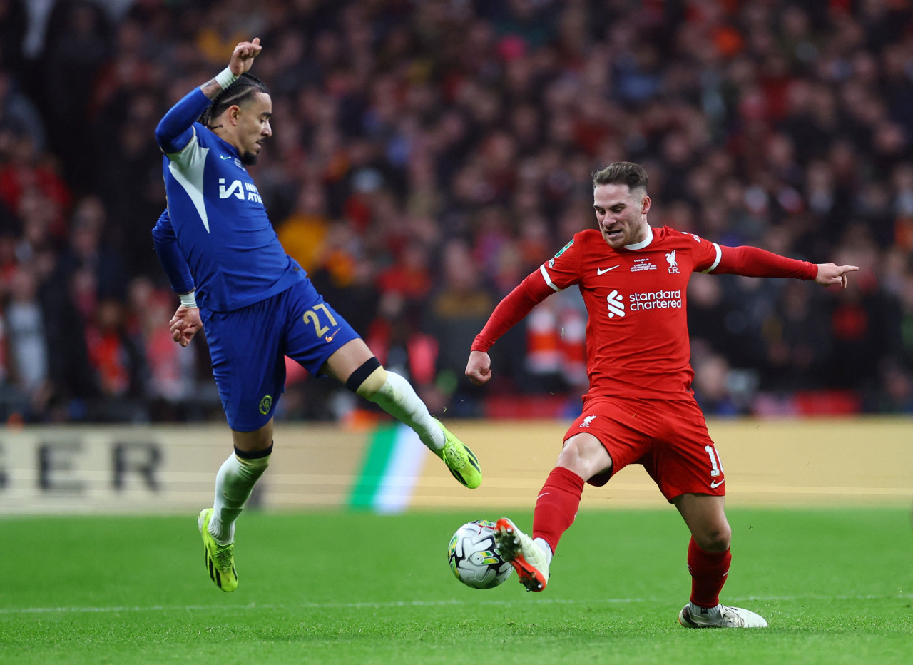 El Liverpool de Alexis Mac Allister ganó la Carabao Cup ante Chelsea. Foto: Reuters.