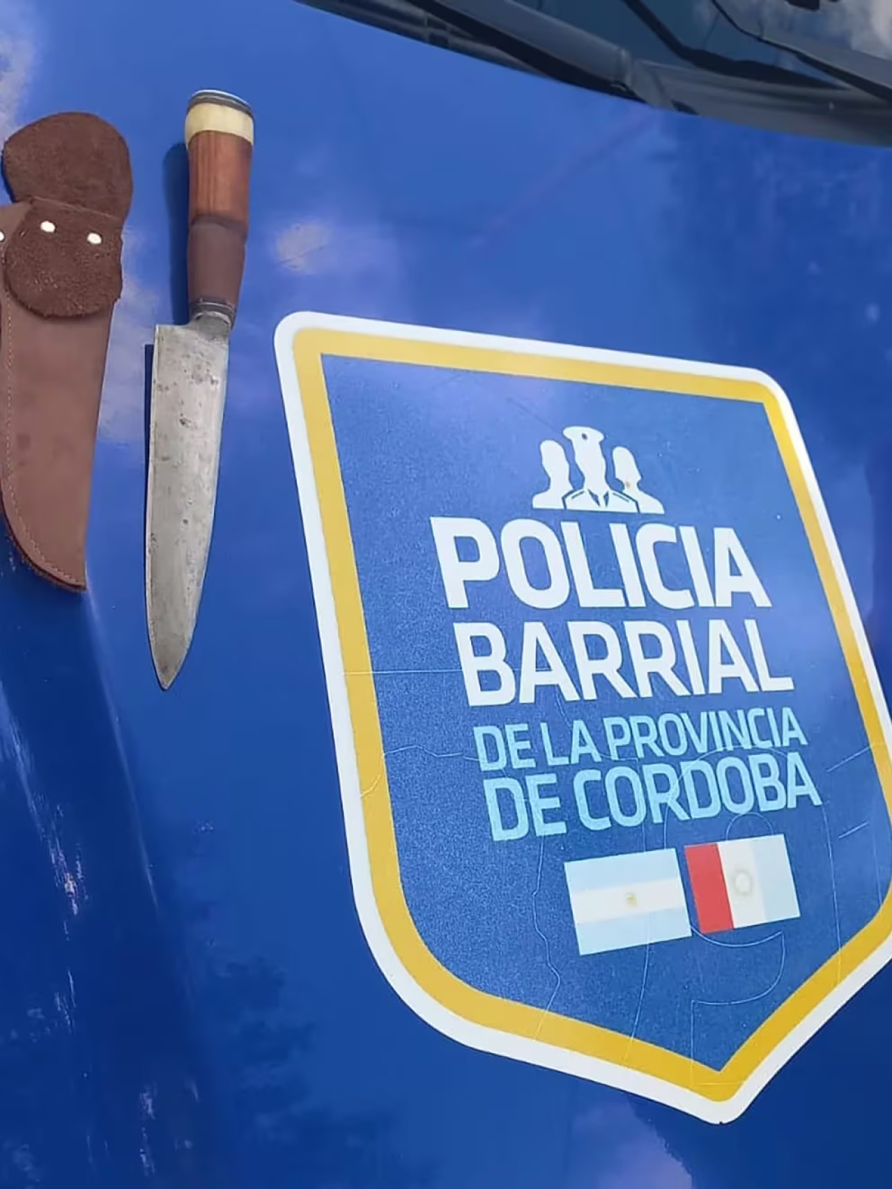 El cuchillo que fue secuestrado. Foto: Policía de Córdoba.
