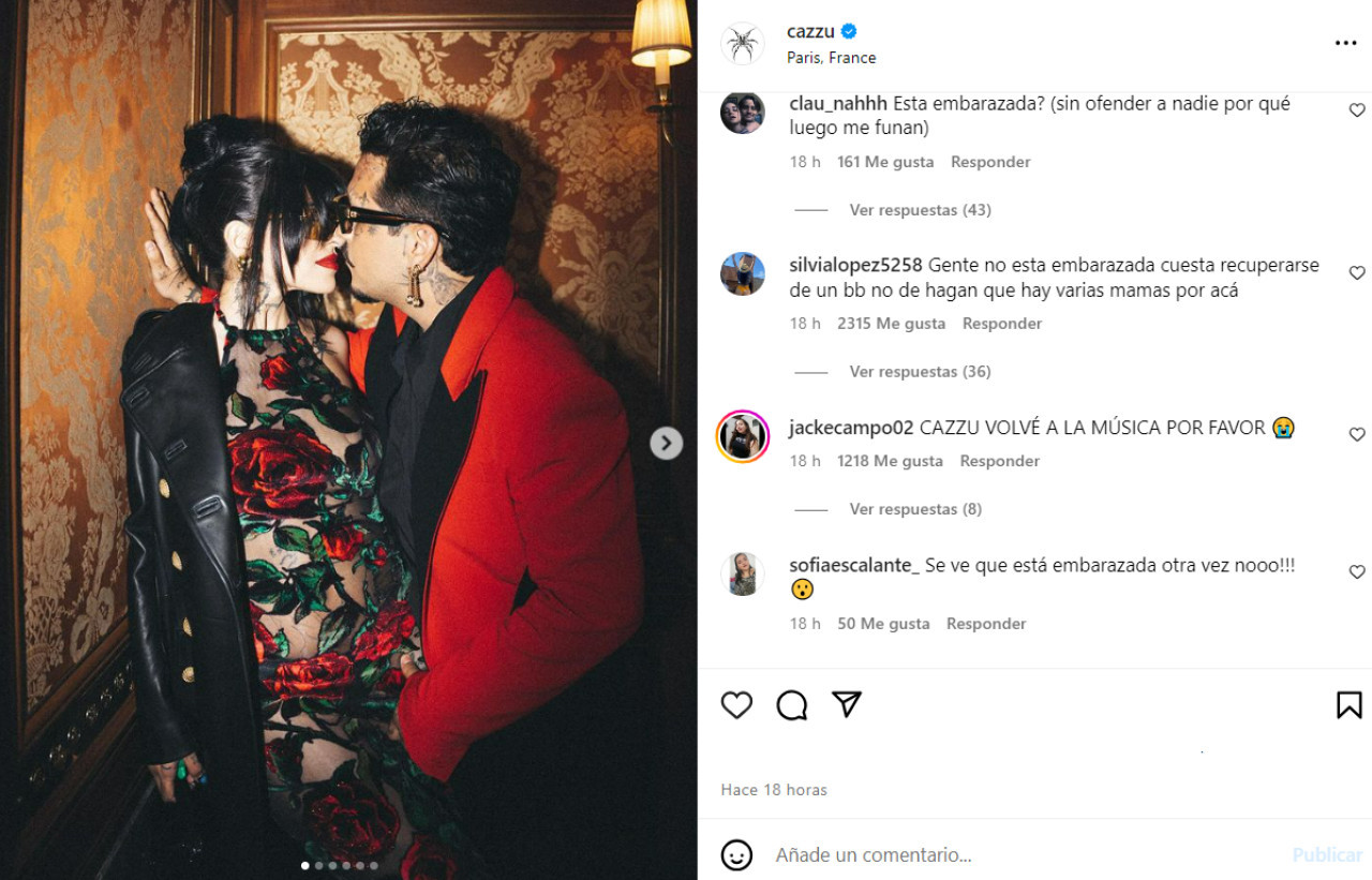 Los comentarios que recibió Cazzu en su último posteo. Foto: Instagram.