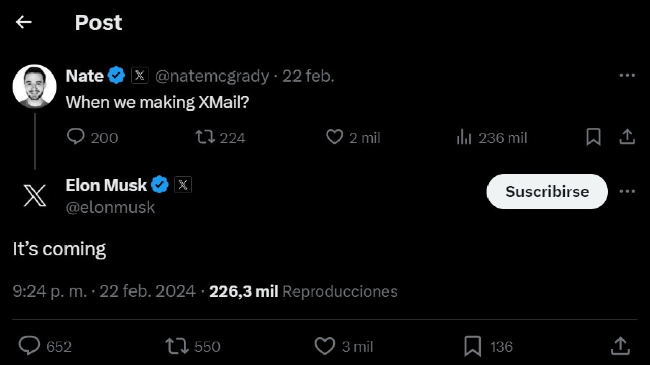 El tuit de Elon Musk. Foto: captura de pantalla