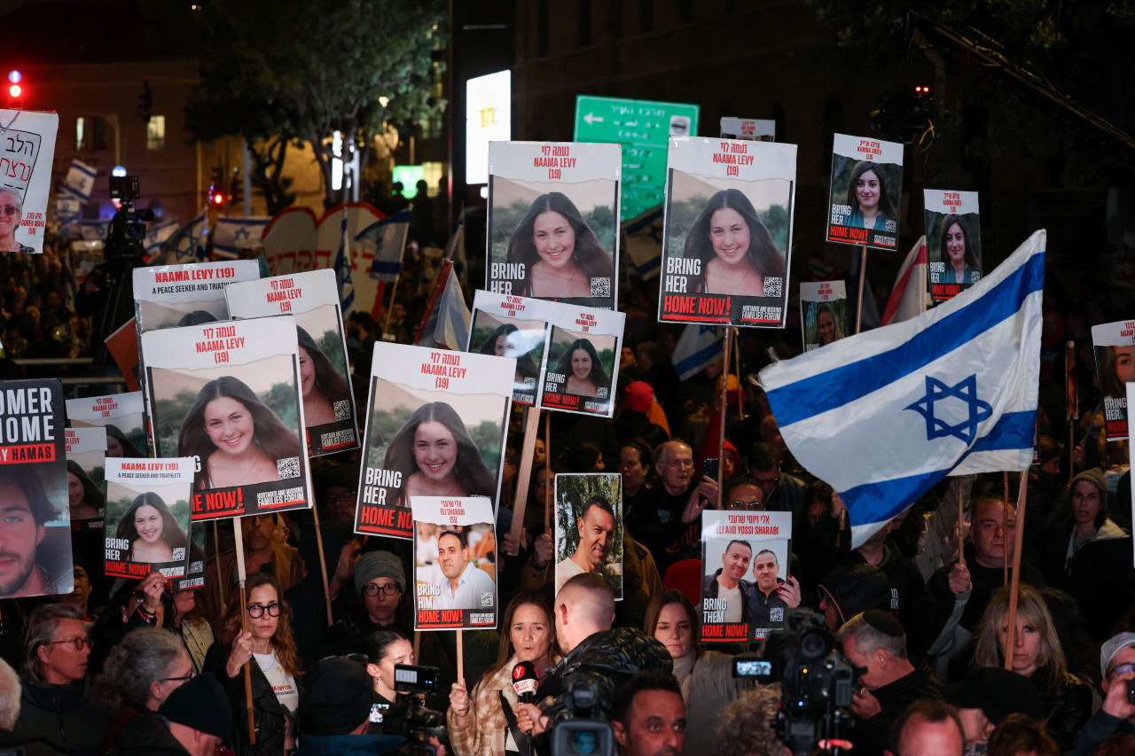 Marcha en Israel por la liberación de los rehenes. Foto: Reuters.