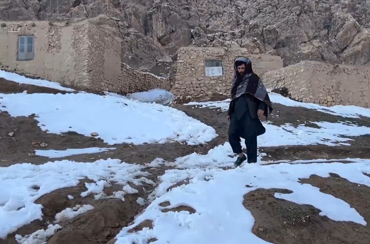 Fuertes nevadas en Afganistán. Foto: captura video Viory.
