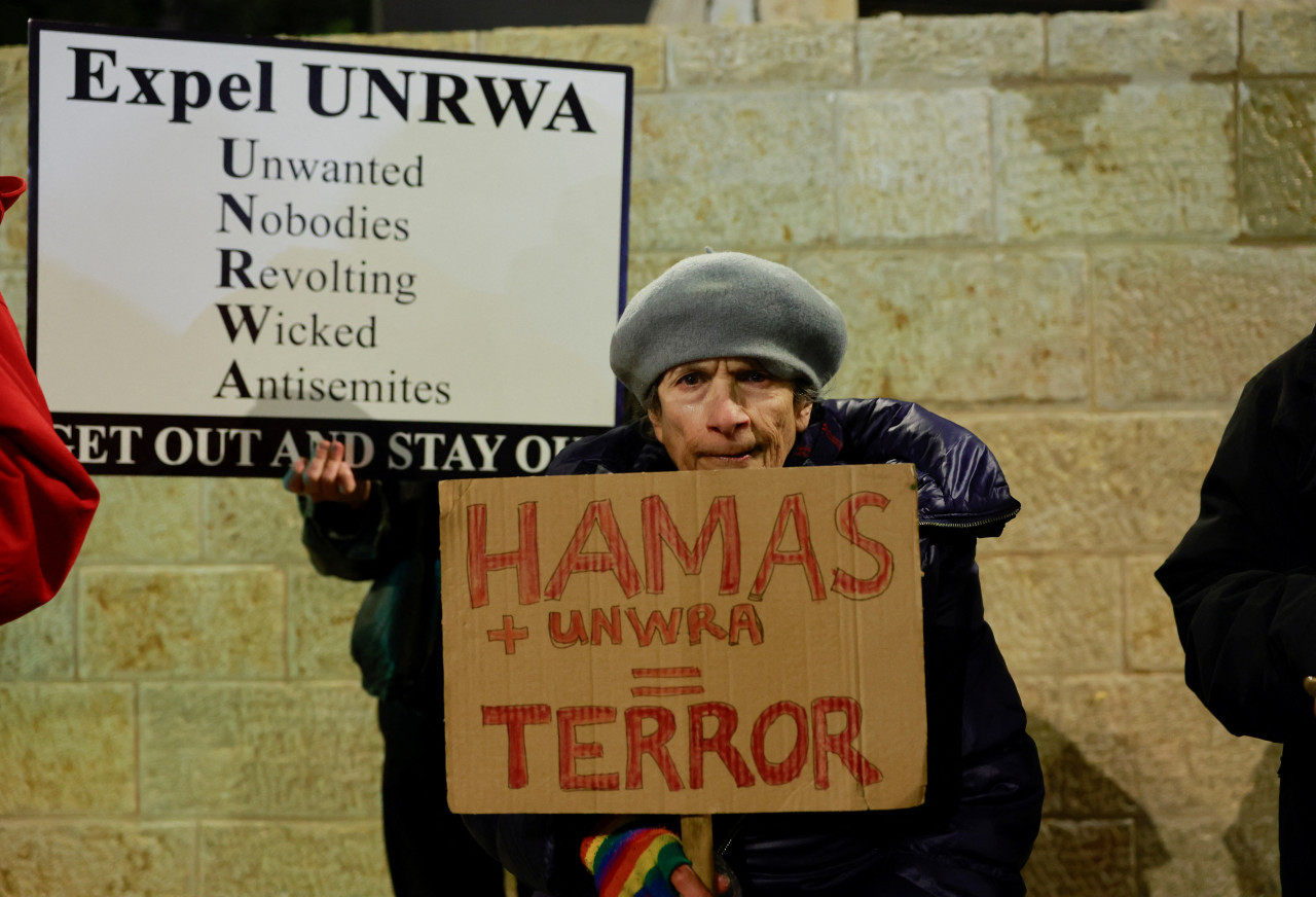 Campañas contra la UNRWA en Israel. Foto: Reuters
