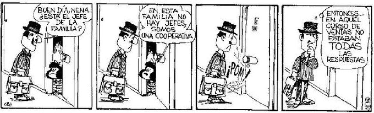 "Una cooperativa", Mafalda. Foto: Quino.