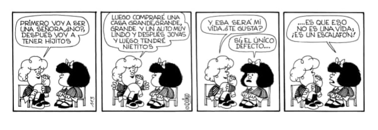 "Un escalafón", Mafalda. Foto: Quino.
